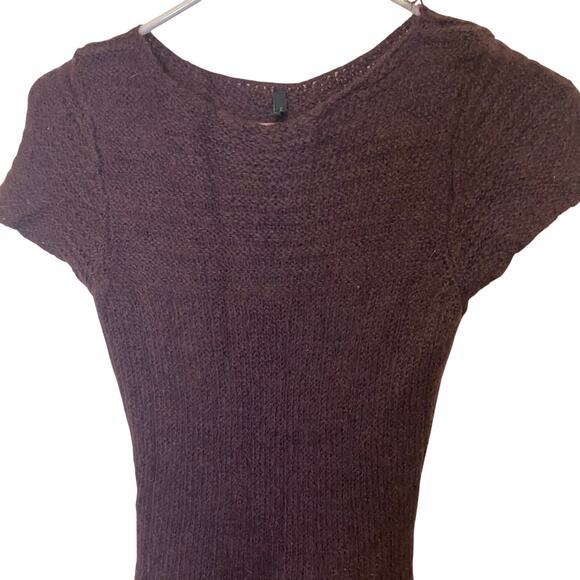 Stile Benetton Wool Alpaca Blend Short Sleeve Sweater Dress in Eggplant Size XS - Picture 5 of 12